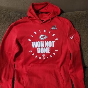 Unisex Nike Kansas City Chief Red Division Champions Hoodie Sz.Lg Very Warm